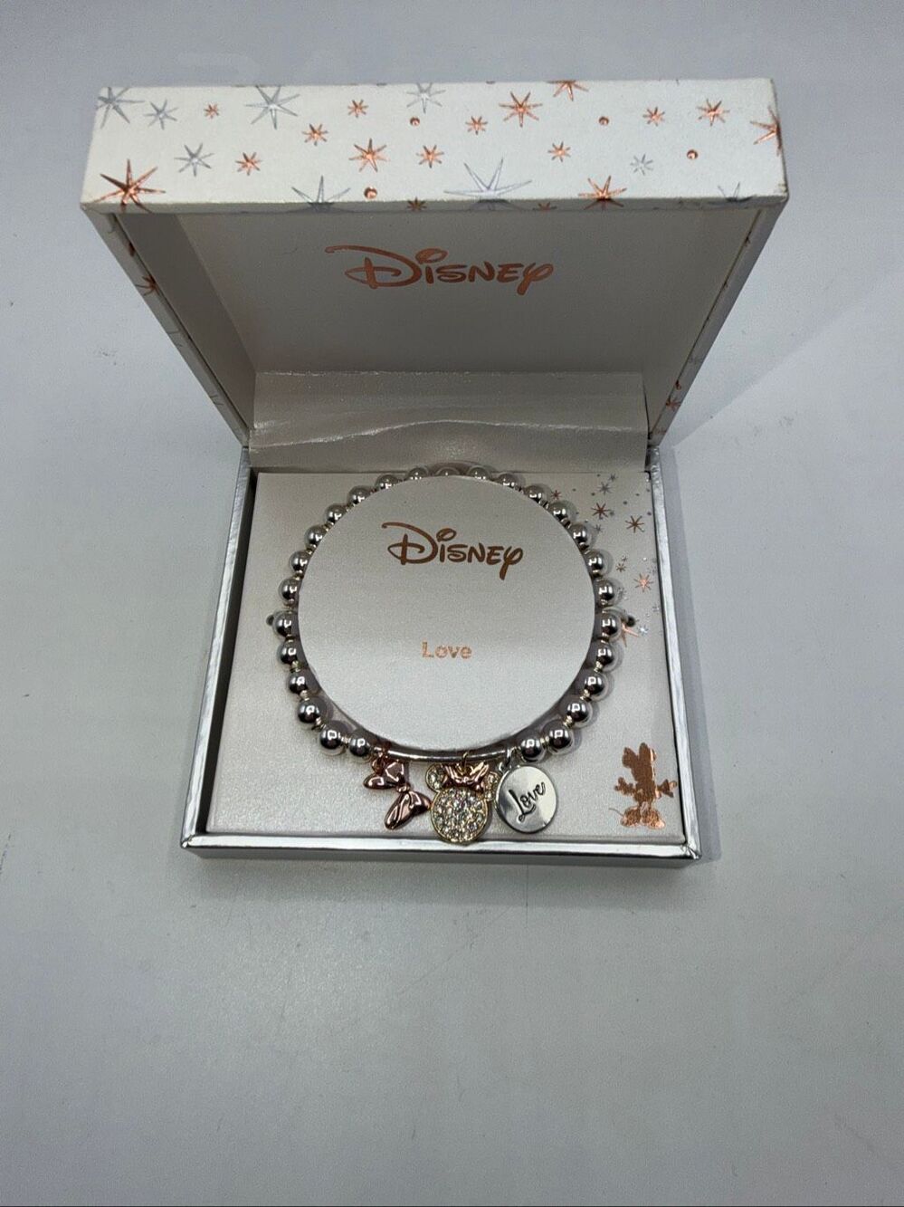 DISNEY Minnie Mouse Charm Stretch Bracelet-NIB